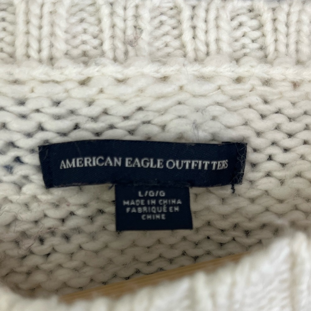 American Eagle Outfitters Women’s Large Fair Isle Chunky Knit Wool Blend Sweater - Picture 7 of 9